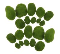 SOIMISS 20 Pezzi Rocce di Muschio Artificiale Decorative e Palline Verdi Simulate per Paesaggi di Acquari e Terrari, Pietre Muschio Finto per Decorazioni Artigianali e Composizioni