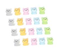 SOIMISS 20 Pezzi Statua Di Gatto Luminoso Animale Che Si Illumina Al Buio Mini Figura Del Gatto Mini Statuette Di Gattini Catini in Miniatura Figure Di Animali Luminosi Resina
