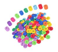 SOIMISS 200 Pezzi gioco del cervello forniture di matematica elementare dischi con valori di posizione matematica dischi numerati per matematica contare i dischi eva