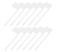 SOIMISS 24 pezzi Bandiere Marcatura Prato in PVC Bianco con Aste in Acciaio Inox Resistenti per Giardino Cantieri Paesaggistica e Recinzioni Animali