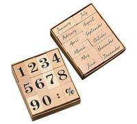 SOIMISS 24 pezzi Timbri in Legno Multifunzione per Diario Design Numeri e Mesi Dettagliati Stampini Compatti per Scrapbook Stampa Chiara e Durevole Facili da Usare e Trasportare