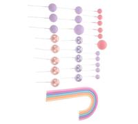 SOIMISS 28 Pezzi Set di decorazioni per torta ornamenti per torta a palloncino toppers per torta celebrativa decorazioni con palloncini per torte toppers torta arcobaleno gomma morbida
