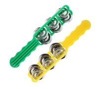 SOIMISS 2pezzi Campanellini Giocattolo Strumenti Didattico per Ragazzo Ragazza Campanelli Musicali Percussione Mano di Campanelli Natalizi per Educare al Ritmo e Suono