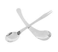 SOIMISS 2pezzi Cucchiaio e Forchetta Curva Adattabile per Anziani Utensili da Cucina Ergonomici per Alimentazione Autonoma Portatili per Casa e Viaggio Set di Stoviglie Ausiliarie