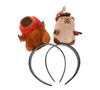 SOIMISS 2pezzi Fascia Per Capelli in Peluche Capibara Tema Cartoon Accessorio Divertente Per Feste Di Compleanno e Festival Per Lavarsi Viso e Usi Giornalieri