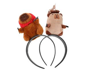 SOIMISS 2pezzi Fascia Per Capelli in Peluche Capibara Tema Cartoon Accessorio Divertente Per Feste Di Compleanno e Festival Per Lavarsi Viso e Usi Giornalieri