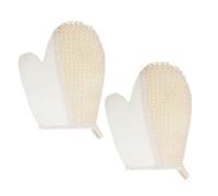 SOIMISS 2pezzi Guanti da Bagno in Sisal con Bordo Piatto per Pulizia Vasche Idromassaggio e Esfoliazione Corpo Impermeabili per Doccia e Spa