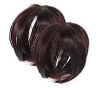 SOIMISS 2pezzi Parrucca Liscia Da Donna Parrucca Per Parte Superiore Della Testa Clip Comode e Sicure Materiali Morbidi e Piacevoli Al Tatto Adatta Per Coprire i Capelli Grigi Per Chi Ha c