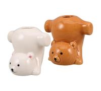 SOIMISS 2pezzi Portaspazzolino Divertente Per Ragazzo Ragazza Design Cartoni Animati Dispenser Decorativo in Per Spazzolini e Stuzzicadenti Organizatore Da Bagno