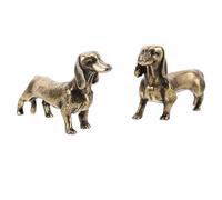SOIMISS 2pezzi Statua Di Cane in Ottone Da Scultura Decorativa Miniatura Statuette Di Animali in Ottone Vintage Per