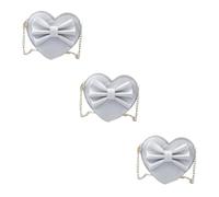 SOIMISS 3 Borse A Forma Di Cuore Per Bambine in Pu Con Fiocco E Tracolla Per La Scuola Di Danza E Yoga