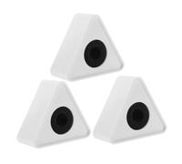 SOIMISS 3 pezzi Microphone Logo Flags Triangolari Bianchi per Interviste Stazioni Microfono Leggere e Stabili Design Moderno e Versatile per Hosting Discorsi e Registrazioni