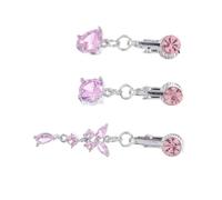 SOIMISS 3 Pezzi Simulati Farfalla e Cuore Gioielli Per Il Centro Addominale in Zircone Decorazioni Senza Piercing Accessori Per Donne e Uomini