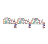 SOIMISS 3 Pezzi Telaio della Porta di Pasqua Arredamento Coniglio di Grandi Dimensioni Decorazione Bunny Parete Ornamenti Decorazioni Segni Bunnies Angolo Sospeso di Legno Colorful