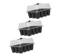 SOIMISS 3 Pezzi Vassoi per Germinazione Piante con Coperchio Ventilato per Coltivazione Semi e Propagazione Radici per Erbe Verdure e Fiori in Casa