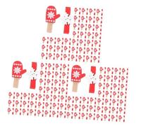 SOIMISS 3 Set Stand Porta Biglietti di Natale Ornamento di Natale Albero di Natale Rosso Clip di Natale Palline Dell'albero di Natale Fermagli per Appunti Natalizi di Legno 100 Pezzi * 3