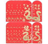 SOIMISS 36 Pezzi Buste Rosse Cinesi Anno del Serpente Envelopes Regalo Tradizionali con Simboli Fortunati per Capodanno Lunare Matrimonio e Compleanni Pratica per Contanti Design Lussuoso