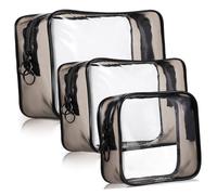 SOIMISS 3pezzi Borsa Organizer Da Viaggio Per Trucco Borsa Trasparente Per Articoli Da Toeletta Portatrucchi Da Viaggio Cerniera Contenitore Per Cosmetici Portatile