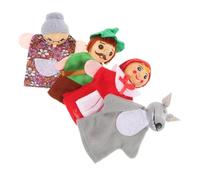 SOIMISS 4 Burattini da Dito Animali in Legno Giocattoli Morbidi e Leggeri per Genitori Marionette per e Giochi Ruolo per Migliorare Genitore Figlio