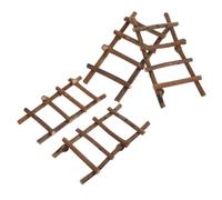 SOIMISS 4 Mini Rattan Ladder Natural Mini Step Ladder For Dollhouse Micro Garden DIY Landscape Decoration