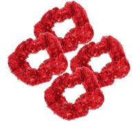 SOIMISS 4 pezzi Elastici per Capelli Natale con Paillettes Rosse Scrunchies per Donne Accessori Festivi per Feste e Uso Quotidiano