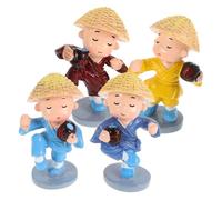 SOIMISS 4 pezzi Figurine Resinati Kung Fu Shaolin Drunken Fist Decorazione da Scrivania e Auto Ornamentazione Portatile e Ufficio