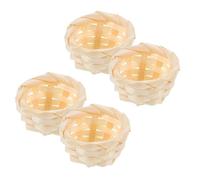 SOIMISS 4 Pezzi Mini Cestino Di Bambù Cestino Cesto Di Fiori in Miniatura Cesto Di Fiori Lavorato a Maglia Paniere Di Mercato Willow Basket Roba Da Casa Delle Bambole Marrone Chiaro Bambù