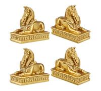 SOIMISS 4 Pezzi Statuetta Decorativa della Sfinge in Resina Oro per Decorazione Casa e Scrivania, Materiale Resistente Stile Antico per Appassionati di Storia e Collezionisti