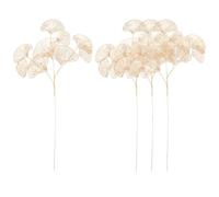SOIMISS 4 Pezzi Stelo Artificiale di Ginkgo, Ramo Finto di Ginkgo, Oro, Ferro e Pp, Realistico, per Composizioni Floreali e Centrotavola, per Non Ha di Curare Le Piante