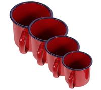 SOIMISS 4 pezzi Tazze Smaltate per in Smalto Resistente Bicchieri per Tè e Dolci Facili da Capacità da Colore Rosso Vintage