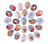 SOIMISS 40 Pezzi Vergine Maria Gioielli Ciondoli Cattolici Perline Religiose Collana Crocifisso Preghiera Santa Croce Collana Per Donne Figure Perline Smalto Croce Ciondolo Strass