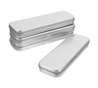 SOIMISS 4pezzi Astucci in Latta Per Penne e Matite Argento Satinato Custodie Multiuso Per Cancelleria Studenti Design Compatto e Portatile Facili Da Aprire e Chiudere