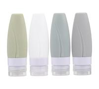 SOIMISS 4pezzi Bottiglia in Silicone da Viaggio Contenitore per Shampoo Bagnoschiuma Lozione per Corpo Detergente Viso Tonico Viso Mani Solare per Viaggi Sport e Attività all Aperto