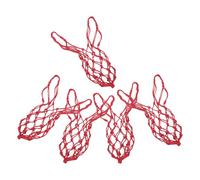 SOIMISS 5 Pezzi Mangiatoia a Rete Sospesa per Polli , Sacchetto in Nylon Resistente Rosso per Alimentazione Snack e Verdure, Accessorio per Pollaio Multifunzionale con Design Traspirante