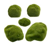 SOIMISS 5 pezzi Pietre di Muschio Artificiale Realistiche per Decorazioni da Giardino Rocce Finte in Vari Formati per Paesaggi Bonsai Acquari e Pareti Vegetali