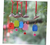 SOIMISS 50pezzi Mini Campanellini di Metallo Dipinti Mano Campanellini Rotondi da Campanelle Natalizie per Decorazioni Ciondoli per Gioielli Accessori Fatti Mano