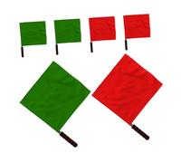SOIMISS 6 pezzi Bandiere Arbitro Sportive con Manico Ergonomico e Impugnatura in Spugna Bandierine Segnalazione Rosse e Verdi per Calcio Gare di Corsa e Pallavolo Facili da Trasportare