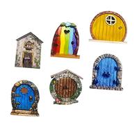 SOIMISS 6 Pezzi Miniature Porte Legno da da Decorazioni Fatate Resistenti e Levigate e Cortile Accessori per Miniature e Giochi