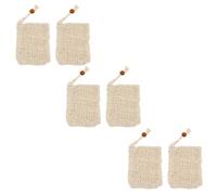 SOIMISS 6 Pezzi Sacchetti Portasapone Coulisse Beige Sacchetto Salvasapone Artigianale in Rete per Doccia Borsa Portasapone da Toilette Cordino Appendibile per Uso Quotidiano