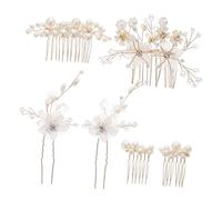 SOIMISS 6Pezzi Nuziali Accessori per per Matrimonio Compleanni e Speciali Design Classico e Lavorazione Eccellente per Sposi e Damigelle