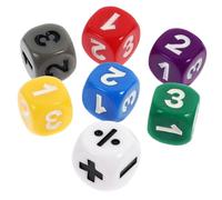 SOIMISS 7 pezzi Dadi Matematici per Insegnamento Giochi Logica per Ragazzi e Ragazze Dadi in Resistenti con Segni Aritmetici e Numeri Chiari per Scuola e Apprendimento