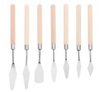 SOIMISS 7 pezzi Spatole da Pittura in Acciaio Resistente per Olio e Acquerello Coltelli Tavolozza per Miscelazione Colori con Lama Affilata Kit Versatile per Studenti e Artisti