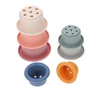 SOIMISS 7 Tazze Impilabili per Bagno Giocattoli Educativi Colorati per Sviluppare e Riconoscimento Colori Durante Bagnetto