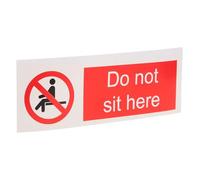 SOIMISS Adesivo Segnale di Sicurezza Non Sederti Qui 150x50 Mm Autoadesivo per Ufficio, Hotel e Scuola, Cartello di Avvertimento Adesivo da Parete Resistente e Ben Visibile