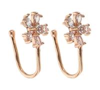 SOIMISS Anelli per Naso Finti in Metallo a Forma di Fiore Clip a U Set da 2 Pezzi Senza Piercing Leggeri e Resistenti Gioielli per Naso Non Forati per Donne e Ragazze Accessorio Moda