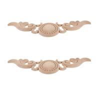 SOIMISS Applique in Legno Intagliato a Forma di Fiore 33x10 Cm, 2 Pezzi - Decorazioni per Mobili e Intarsi in Legno per Restauri e Arredamento Casa