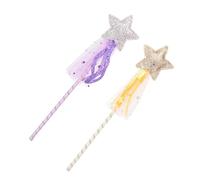 SOIMISS Bacchette Magiche a Forma di Stella 2 Pezzi e Ragazze, Accessori per Spettacoli e Feste Cosplay, Bastoncini Fata Luminosi Viola e Oro per Travestimenti e Regali di Compleanno