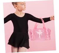 SOIMISS Borsa da Balletto per Bambina con Tracolla Regolabile e Zip Borsetta Rosa con Pizzo e Motivo Danzatrice Zainetto Elegante per Scarpe e Abbigliamento da Danza