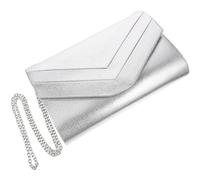 SOIMISS Borsa da Sera Donna Elegante in Camoscio Argento per Eventi | Tocco Morbido, Stile Classico e Moda, per Viaggio, Amiche e Inviti Formali