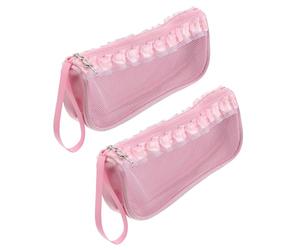 SOIMISS Borsa Porta Scarpe da Ballo Rosa con Cerniera, Custodia Ventilata per Scarpette da Punta, Set da 2 Pezzi per Ballerine, per Studio, Audizioni e Viaggi